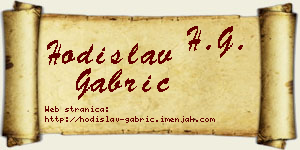Hodislav Gabrić vizit kartica